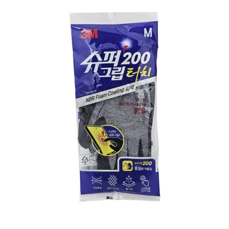 쓰리엠 슈퍼그립 200 터치 장갑, 그레이, 4개 14,900원
