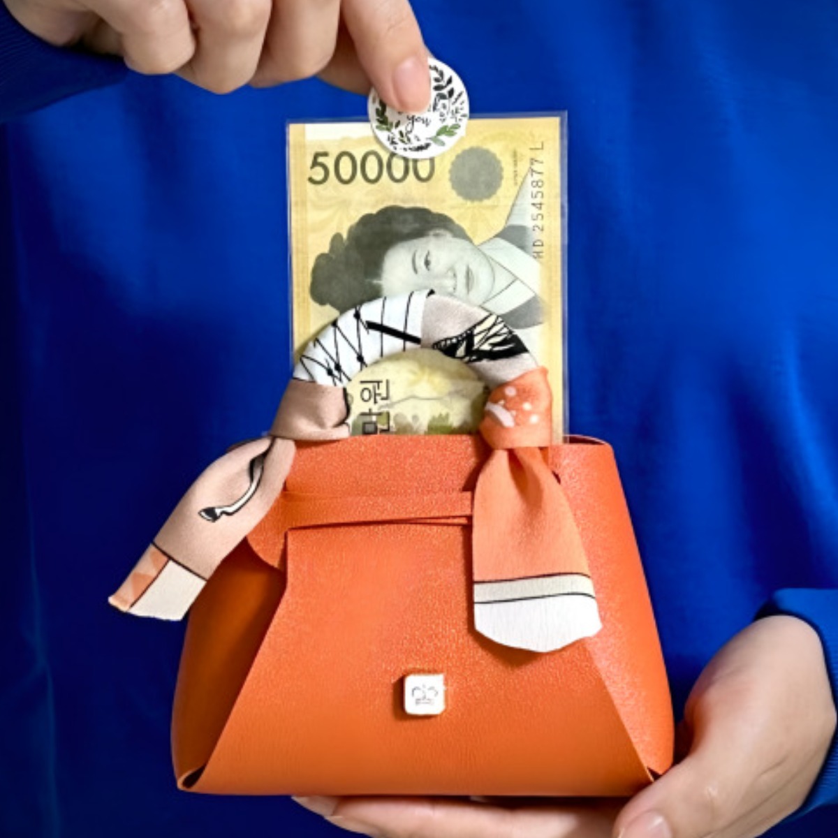 클라르떼 부모님 용돈 이벤트 고급 선물 박스 가방, 오렌지, 1개 10,050원