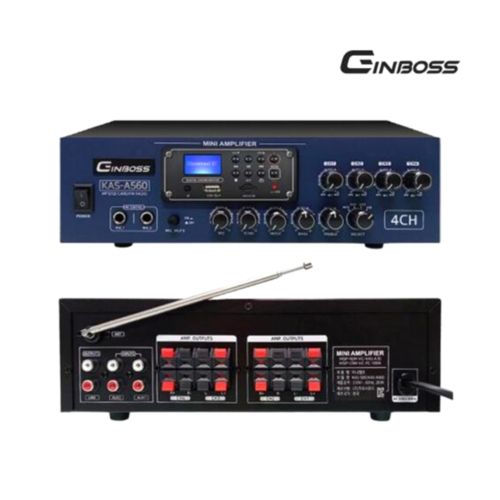 GINBOSS KAS-A560 4채널 고출력 앰프 400W 블루투스 USB 매장용 방송용 360,000원