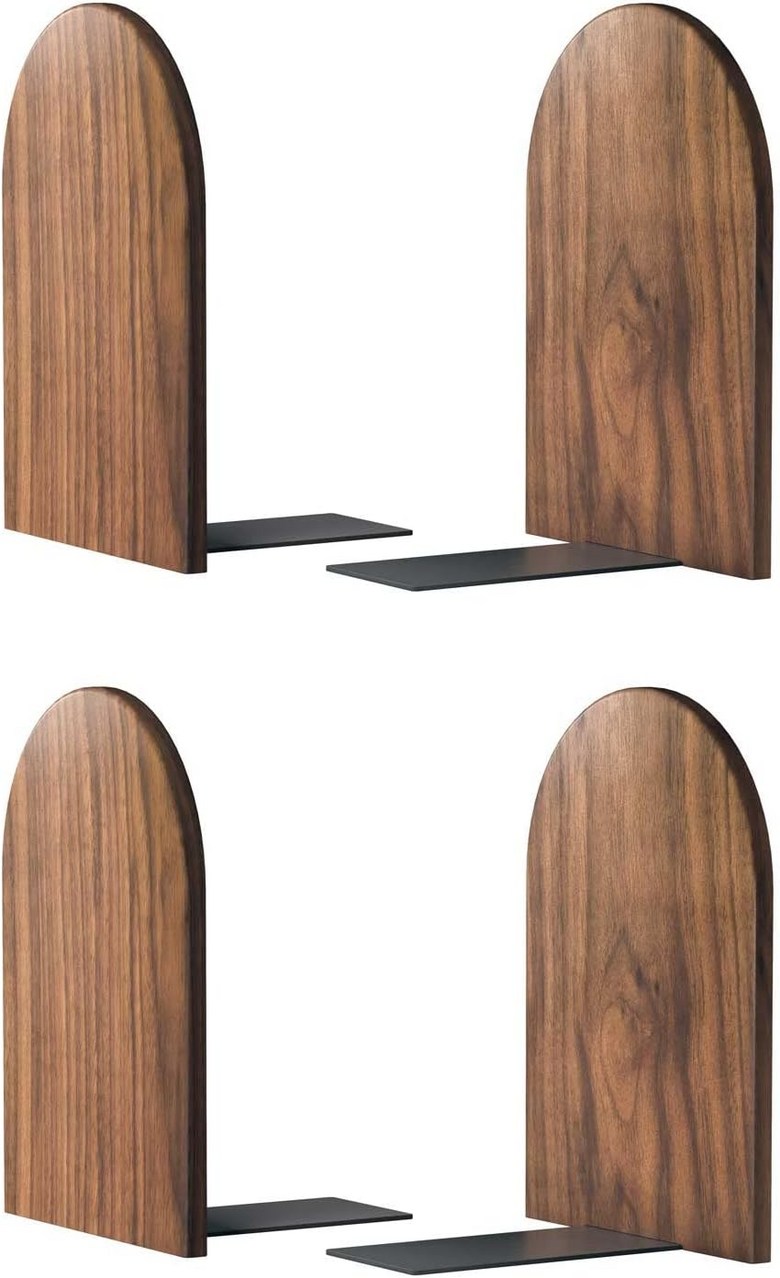 대형 북엔드, 무거운 책 보관 - 책을 위한 7x4x5in 2팩 나무 호두나무 엔드, 사무실 책상 비스키드를 남성용 북엔드 83,370원