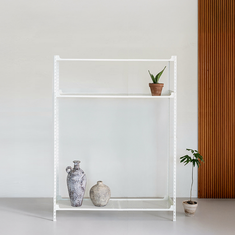 아임랙 녹방지 철제 화분 슬림랙 + 휨방지 보강대 3p 세트 1000 x 400 x 1500 mm, 크림화이트, 3단 109,650원