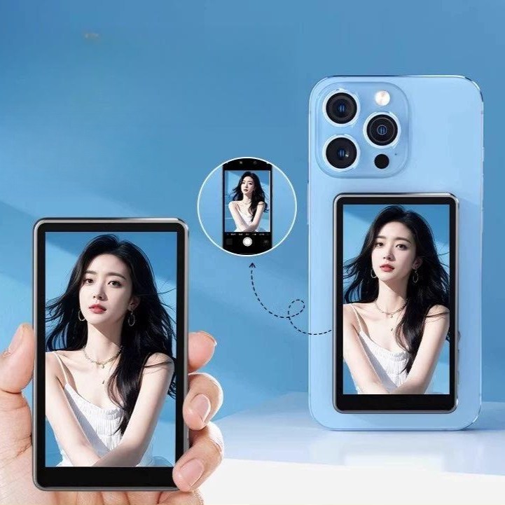 휴대폰 셀카스크린 소형 모니터 맥세이프 부착식 여행 촬영 후면 셀카 미러링 디스플레이, 1개, 펄화이트 2세대 2.7K 73,200원