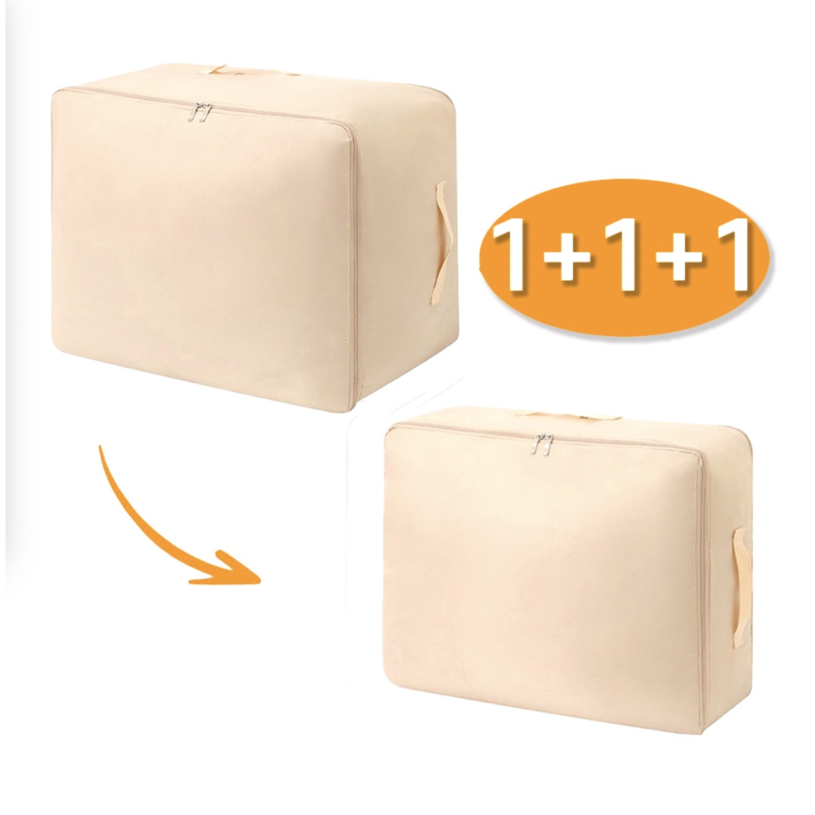 1+1+1 이불 압축 특대형 파우치 대용량 부피순삭 패딩 실크 이불 정리함 겨울 옷 바지 포장팩 캠핑이불가방 3개세트, 3개입, 1개 22,690원