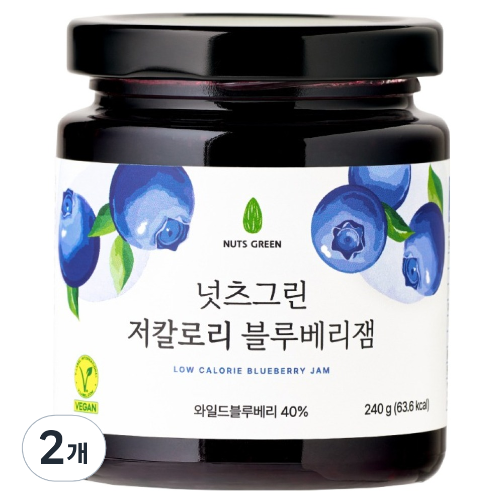 넛츠그린 저칼로리 블루베리잼, 2개, 240g 17,800원