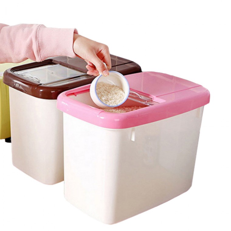 10KG 독 쌀통 사료 항아리 곡물 주방정리 수납상자 플라스틱 잡곡보관 10,840원