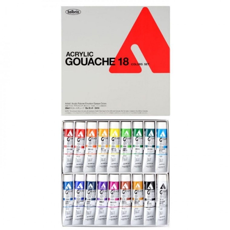 홀베인 아크릴 과슈 물감세트 20ml 18색 137,040원