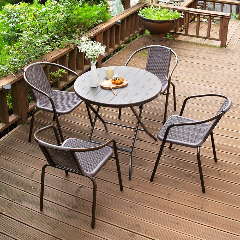 아르망 800 원형 유로49번 의자 4개 야외 테이블 세트 161,000원