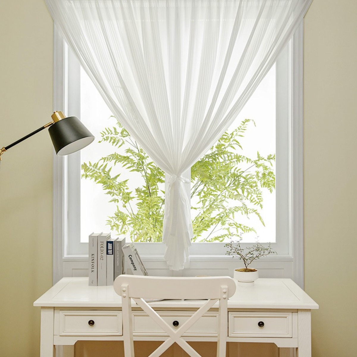 유스몰 붙이는 사생활 보호 벨크로 물결무늬 쉬폰 커튼 12,100원