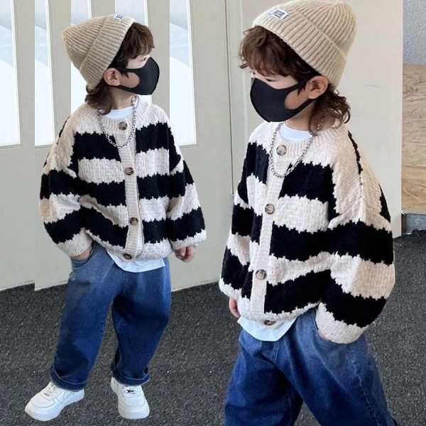 [더사랑이] 로이가디건 키즈 아동복 유아 상하복 스트라이프가디건 나들이룩 등원룩 니트가디건 23,900원