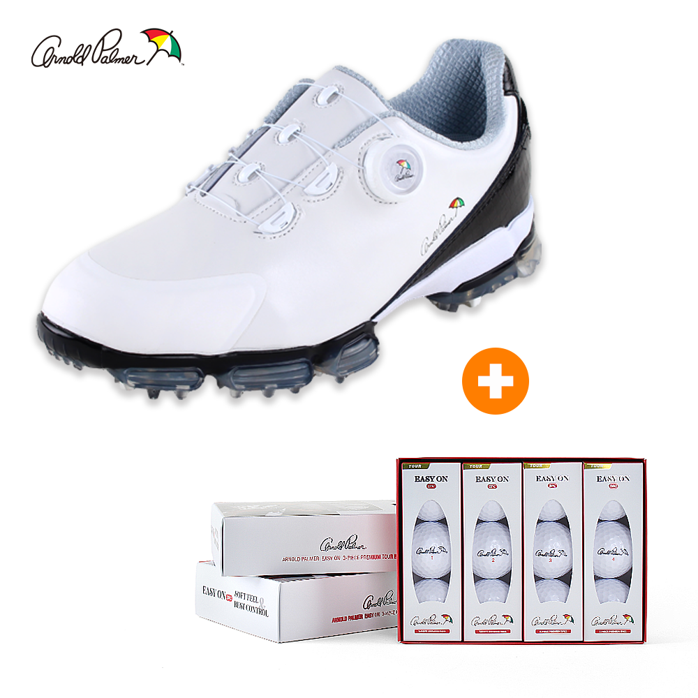 아놀드파마 국산 스파이크 골프화 남성용 챔피언2 + 3피스 골프공 1더즌 12개입 사은품 128,500원