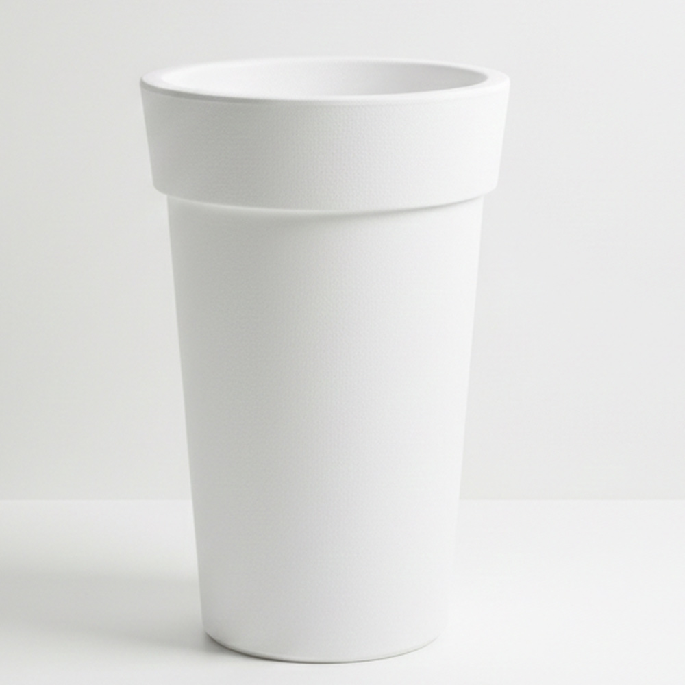 그린데이 대형 무광 엠보 화이트 롱베이직 원형 플라스틱 높은 화분 모던 디자인 인테리어 거실 사무실 분갈이 29,900원