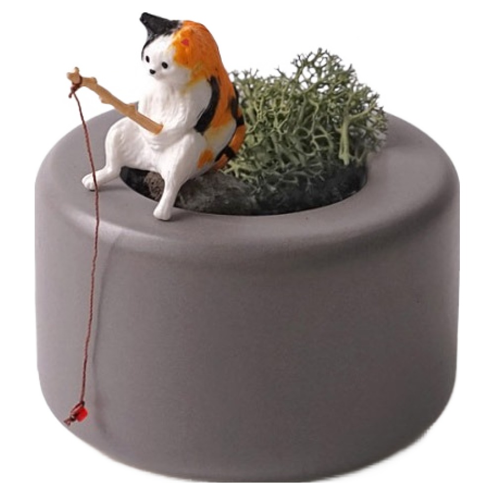 morningscent 피싱캣 미니화분 그레이 C TYPE + 활성탄 + 스칸디아모스 + 화산석 + 피싱캣피규어 랜덤발송 세트, 1세트 9,800원