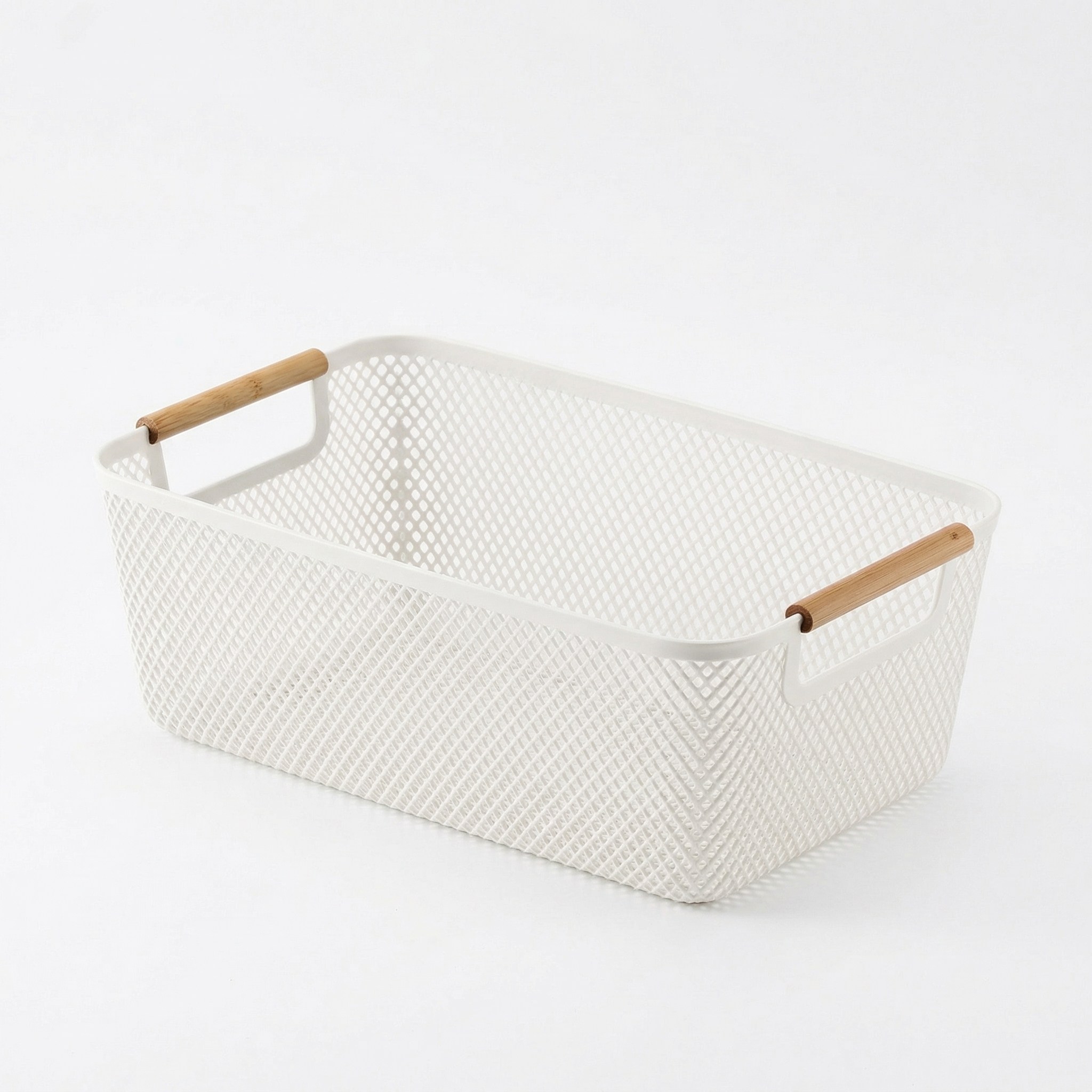 슈나온 우드 손잡이 팬트리 주방 화장대 메쉬 바구니 5,900원
