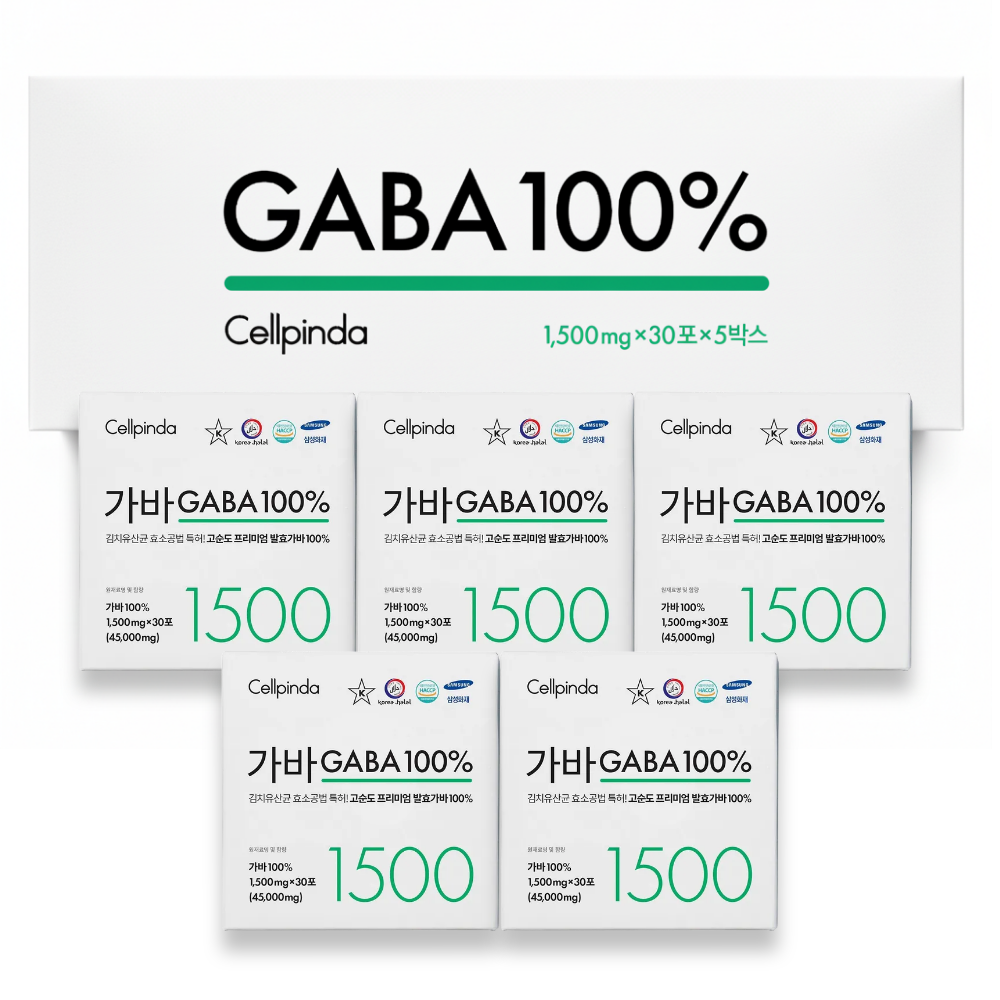 셀핀다 가바 1500mg 선물세트 김치유산균 고순도 발효가바, 5박스 232,870원