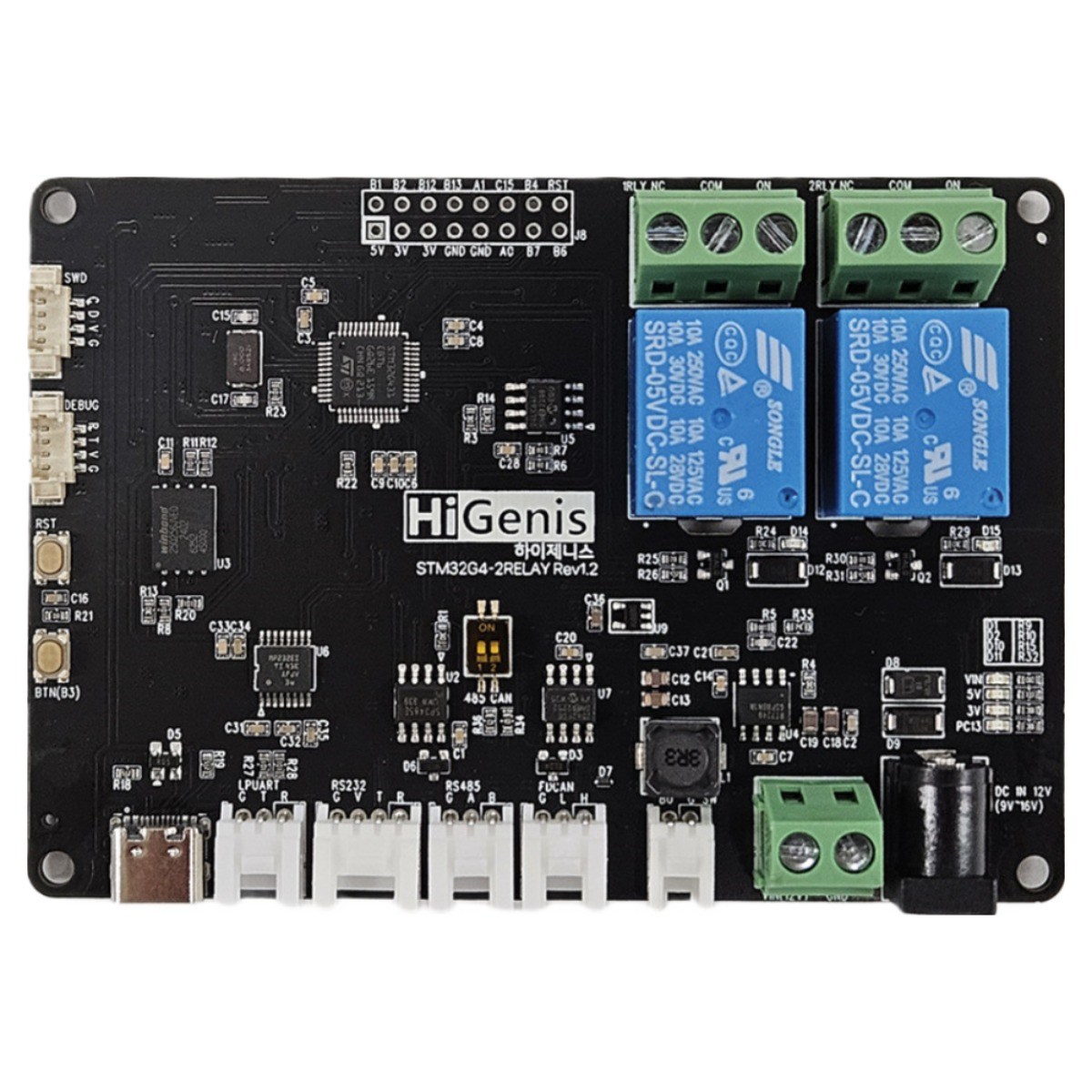 STM32 STM32G4-2Relay FD-CAN, RS485, RS232 개발 보드, 1개 72,300원