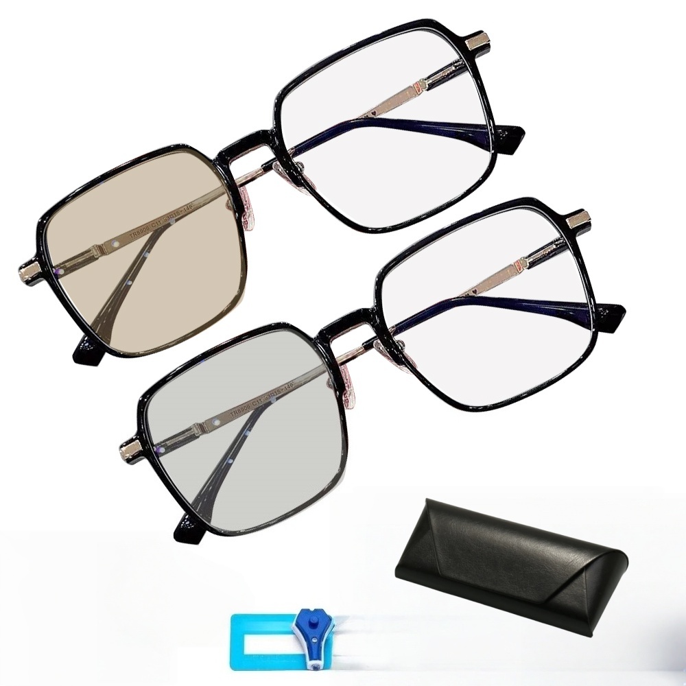 블루라이트 차단 남녀공용 변색 패션 오버핏 패션 안경 안경 예쁘 가벼운 뿔테 선글라스 렌즈 안경테 세트 19,800원