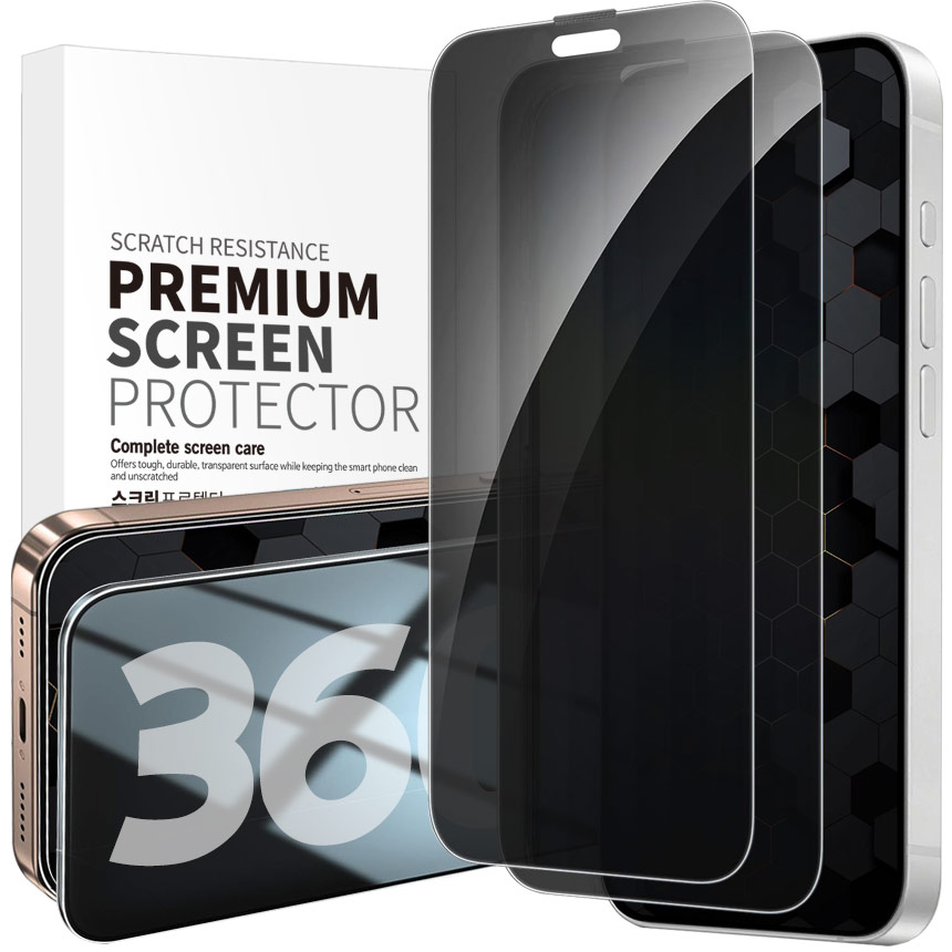 BULKON 아이폰 16 360도 전방향 사생활 보호 강화유리 프라이버시 휴대폰 액정 보호 필름, 2개 9,990원