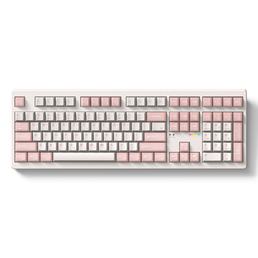 FL-ESPORTS NX108 유무선 블루투스 풀배열 기계식 키보드 크림 핑크, 저소음 스노우축 82,000원