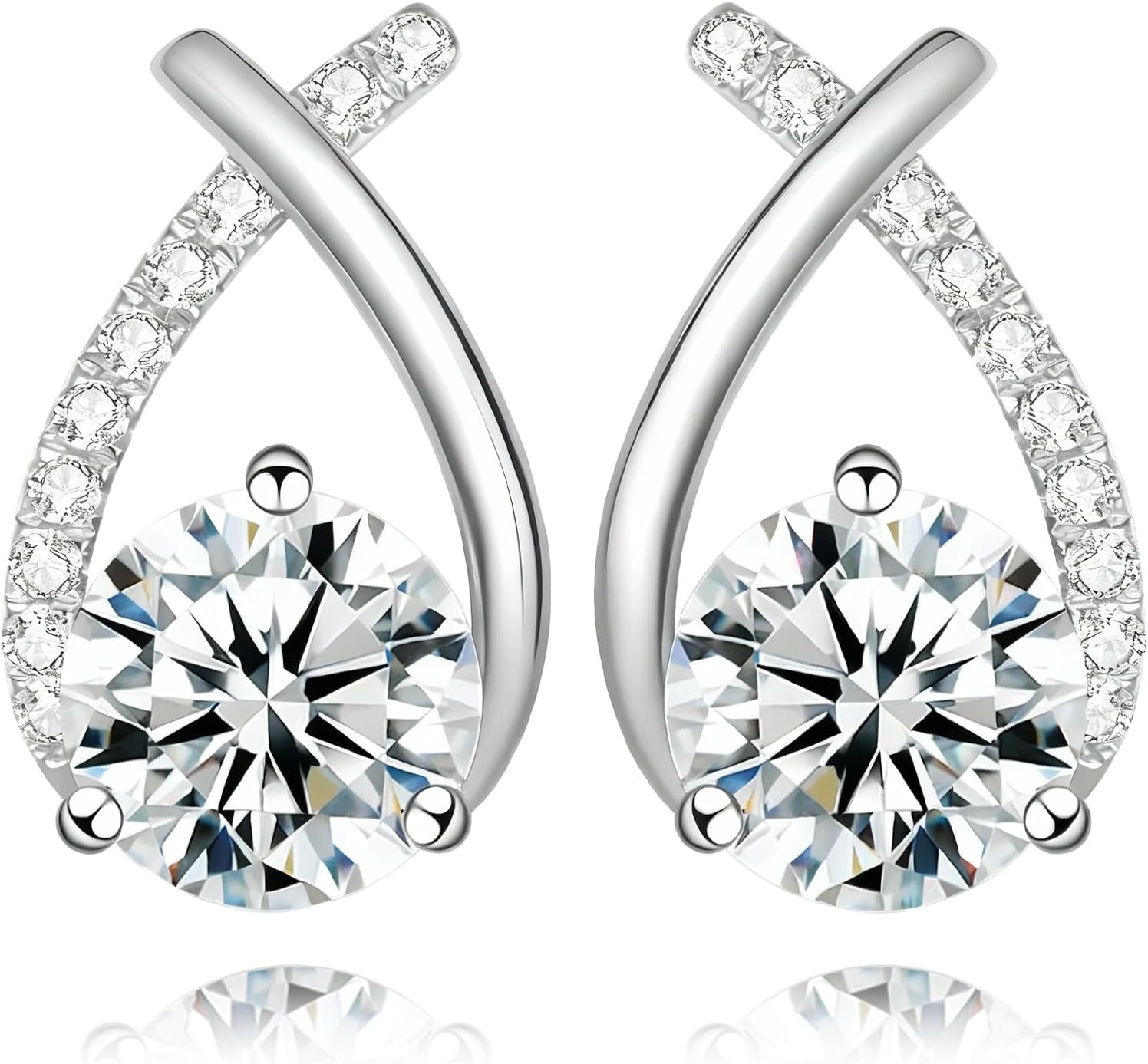 툰주그 모이사 스터드 귀걸이 D 컬러 VVS1 925 스털링 실버 골드 도금 마찰 플랫 바텀 인어 꼬리 여성용 186,210원