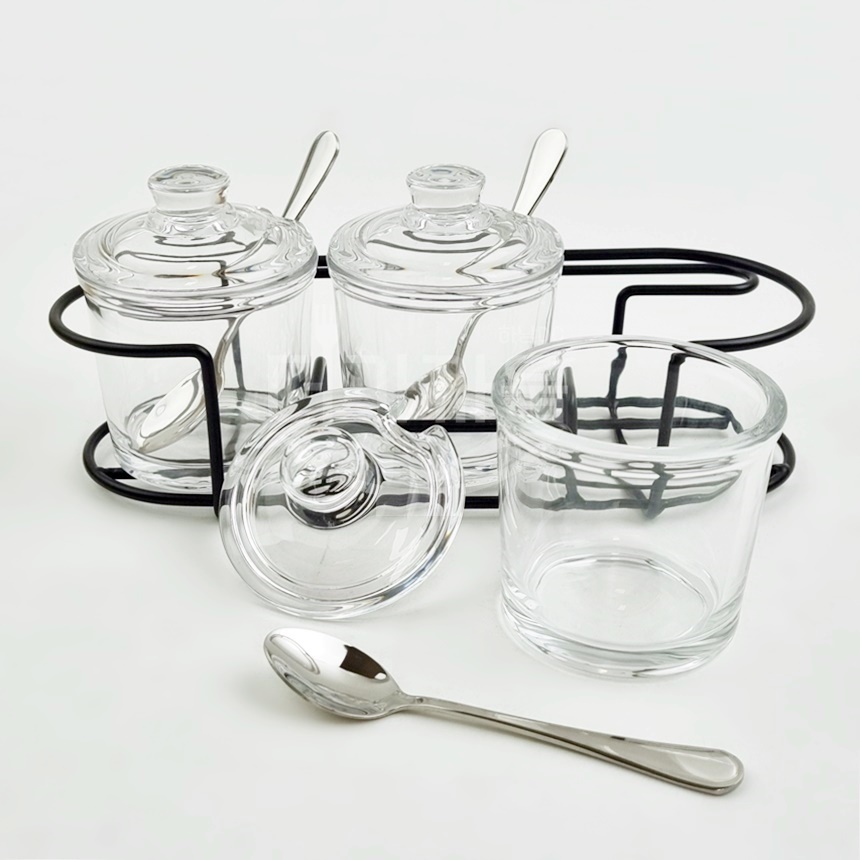 르베르폴리세 와이어 스탠드 유리 양념통 소금 후추 조미료 스푼 양념통세트 32,500원