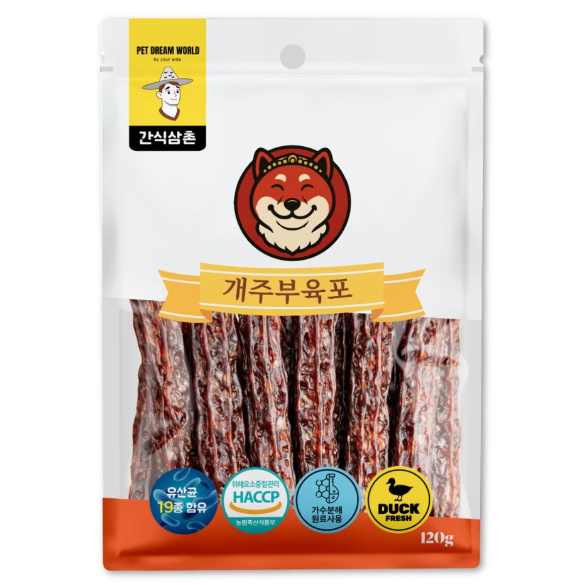 간식삼촌 개주부 가수분해 강아지육포, 1개, 120g, 오리 8,990원