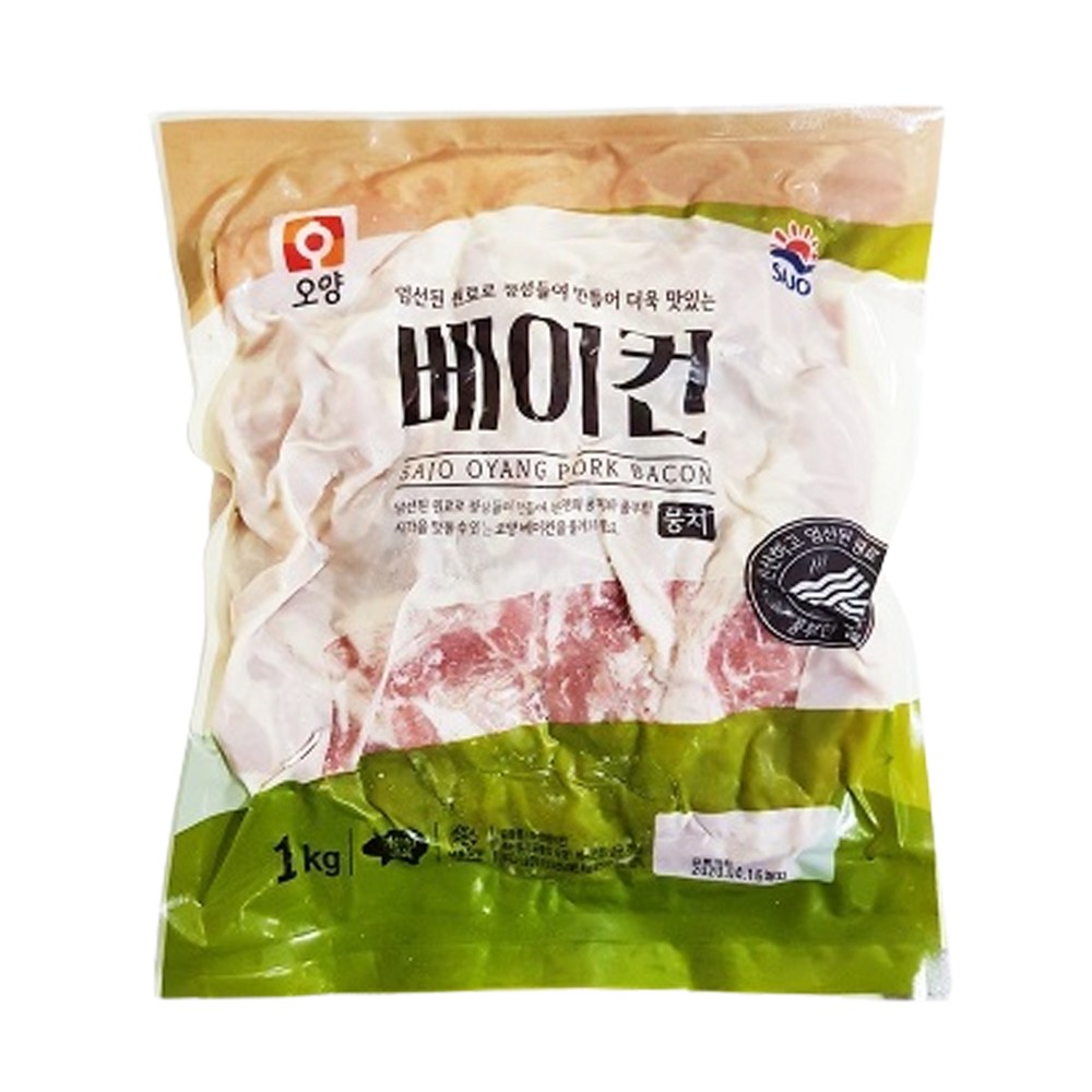 [얌얌마켓] 사조오양 베이컨뭉치 1kg 대용량 볶음용 베이컨 업소용(아이스박스 포함), 1개, 1kg 16,500원