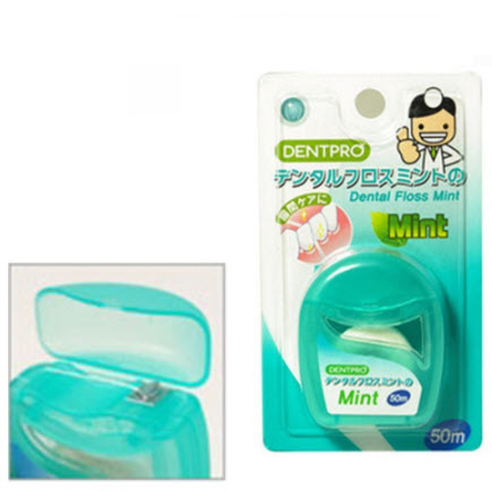 박하 민트향 처리 치실 치간칫솔 이쑤시개 요지 휴대용 50m 컷터내장케이스 투명창 6,100원
