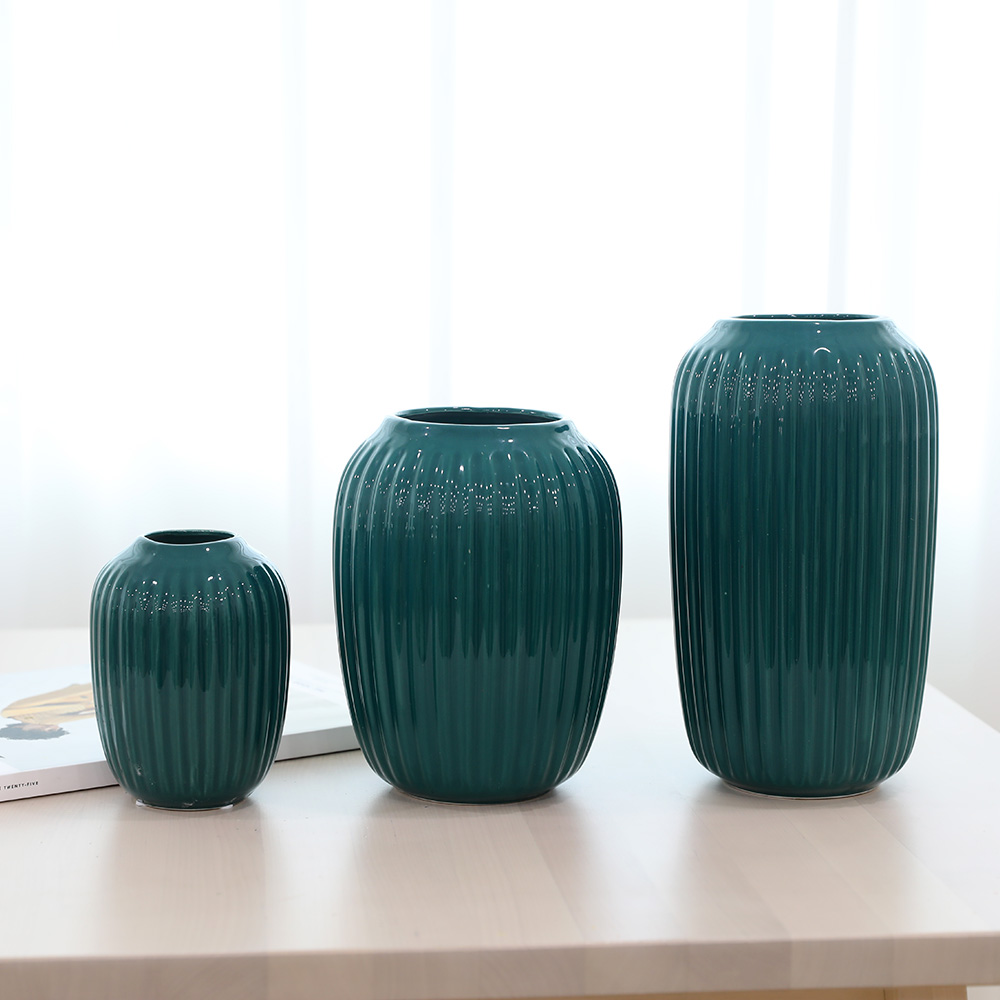 인테리어 세라믹 화병 소품 에메랄드블루 화병 3size 19,900원