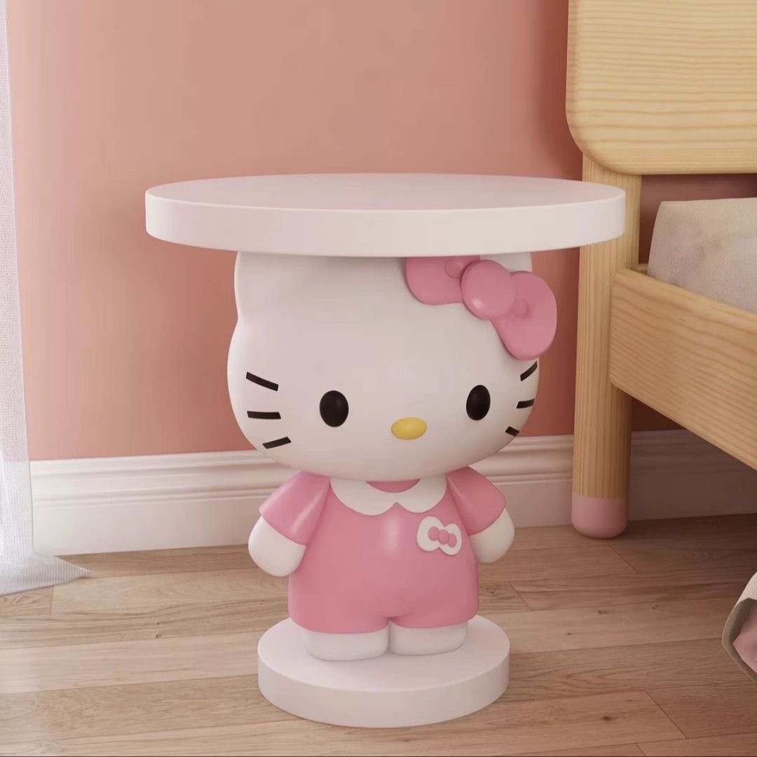 RENMINGFF 70cm 스탠딩 헬로키티 피규어 거실 협탁 사이드테이블 hello kitty 현관 트레이 열쇠 악세사리 보관함 쇼파 침대 옆 탁자 인테리어 장식품 집들이 선물 46,800원