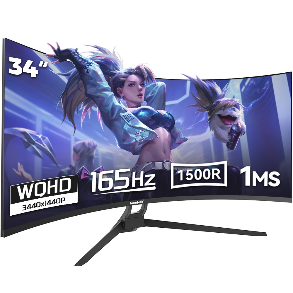 34인치 울트라 와이드 커브드 게이밍 모니터 1500R, 4k, UWQHD, 165Hz, 2k120Hz 평면 PC 모니터, 특가 할인중, 88cm, 3440*1440 165Hz 높이 조절 불가 320,000원