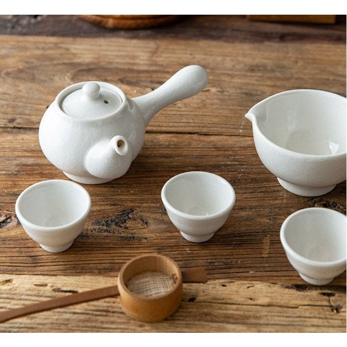 균열 다기세트 백자 교육용 화이트 다관 3인 선물용 국산 다기, 1개 35,000원