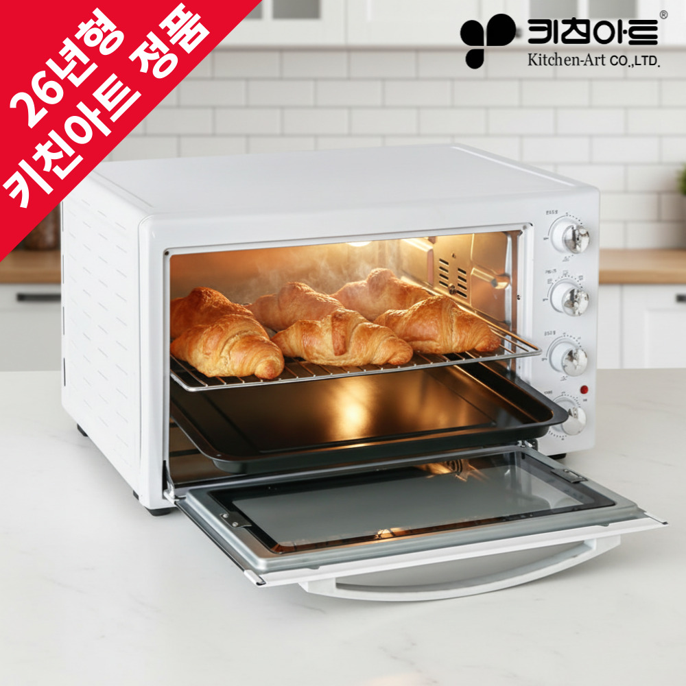 2026 최신생산 키친아트 대형오븐 전기오븐 제과제빵 삼겹살 고구마 오븐, 60L 대용량 화이트 159,900원