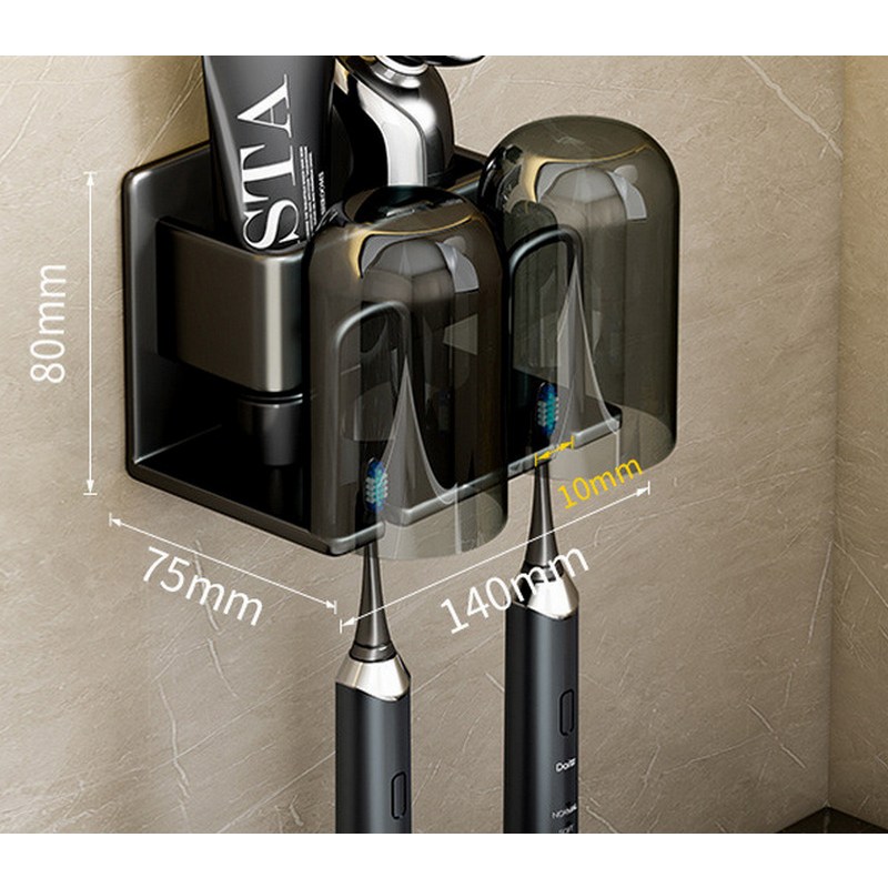 앨오앤지 대형 접착스티커로 튼튼하게 잡아주는 무타공 칫솔걸이+양치컵 13,800원