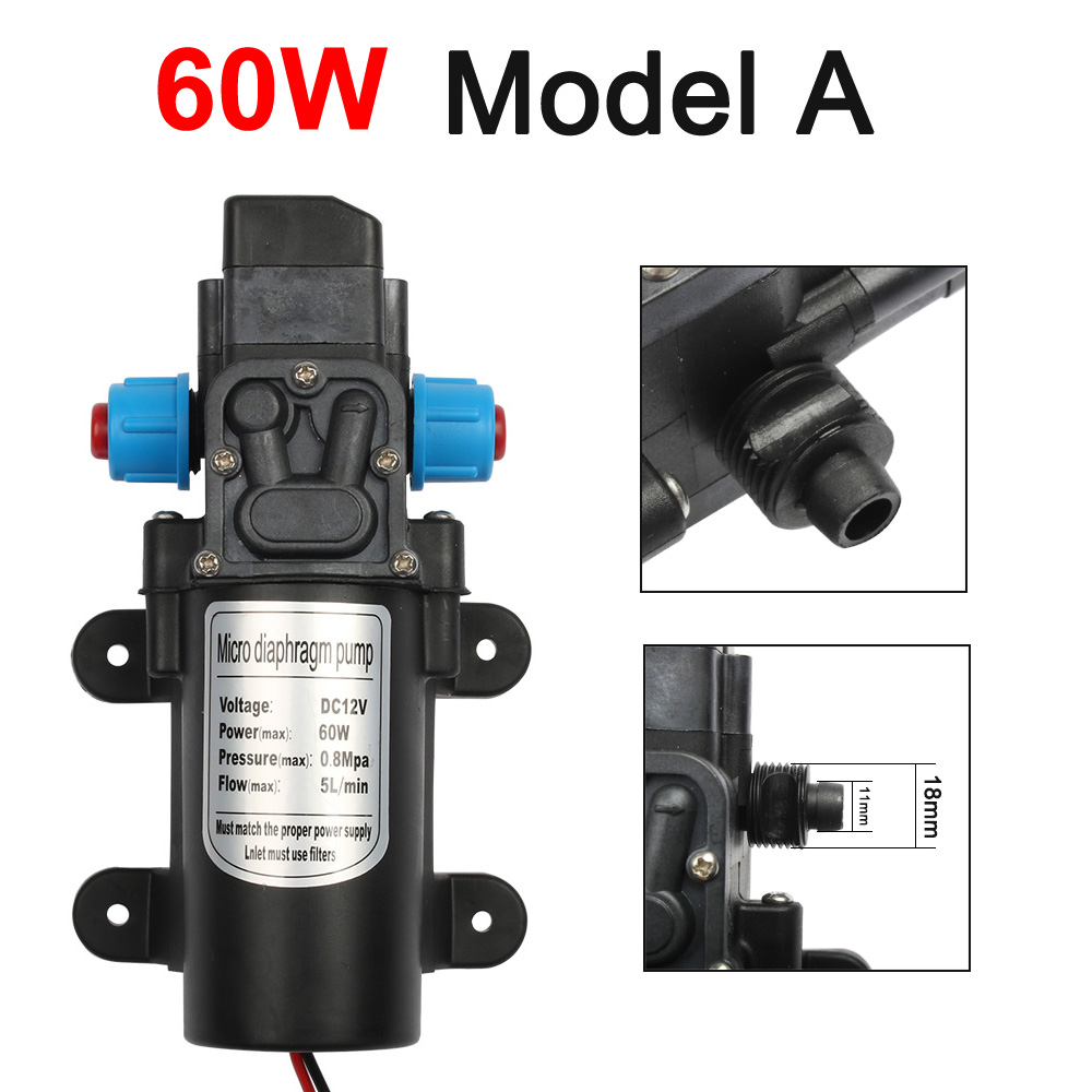 마이크로 전기 다이어프램 워터 펌프 자동 스위치 고압 세차 스프레이 DC 12V 60W 70W 분당 5L 0.8Mpa 36,050원