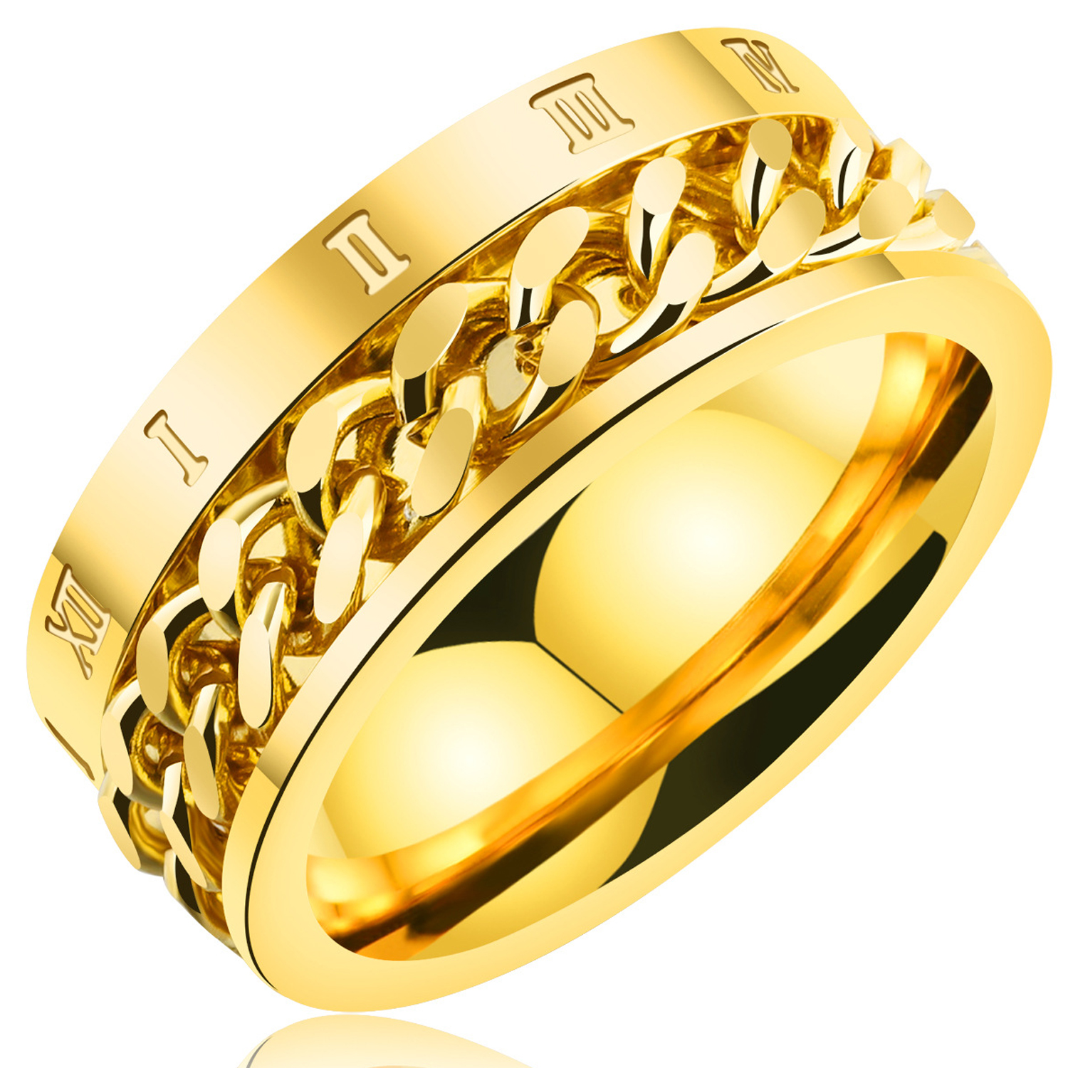 비아워게스트 남성용 로마 숫자 체인 반지 9,900원