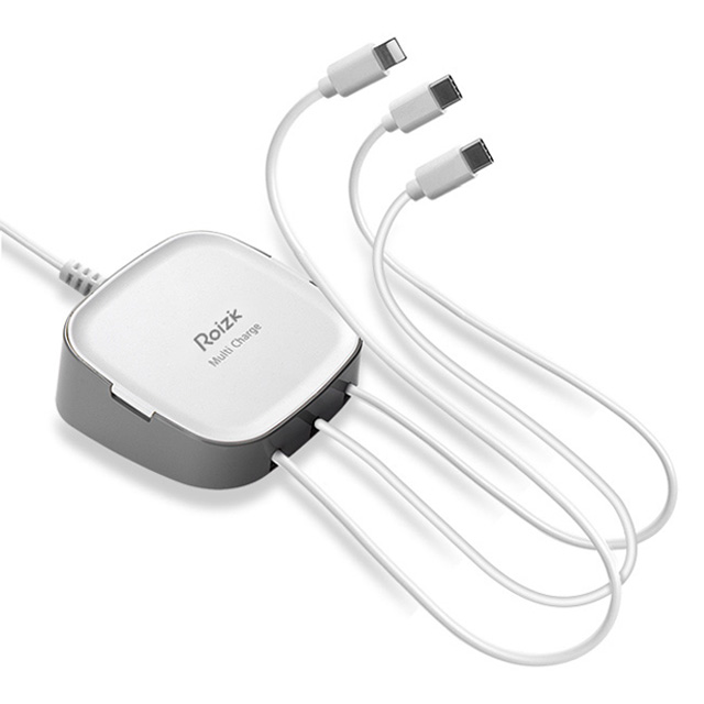 로이직 멀티팩트 C타입 2p + 8핀 멀티충전기 RZ-703, 화이트, 1개 16,300원