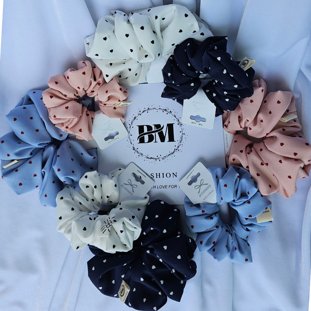 BM [핸드메이드] 쉬폰 곱창밴드 머리끈 4종 세트 수면용 머리손상 최소화 부드러운 착용감 14,200원