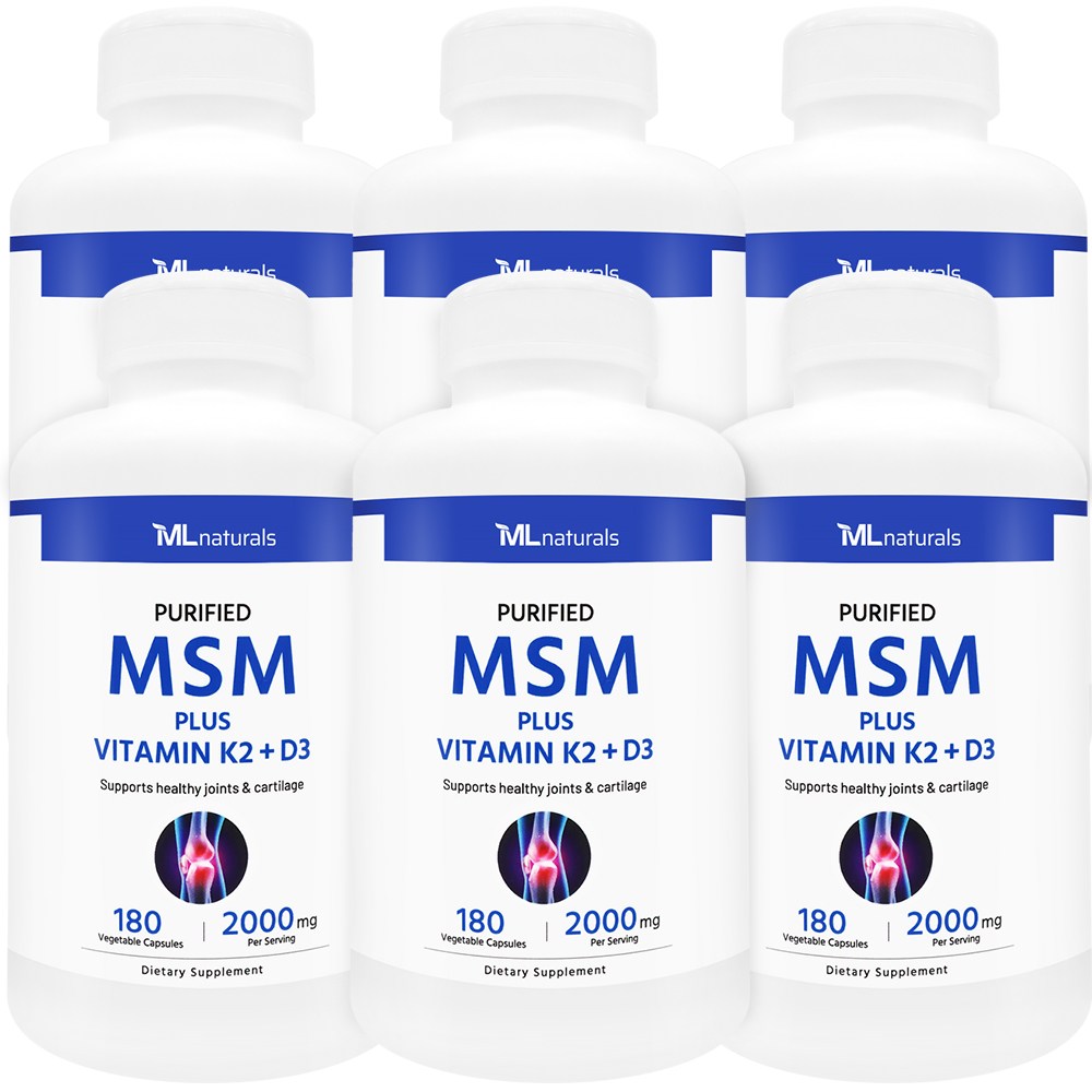 [미국번개배송] 착한명품 신제품 마이라이프 내추럴스 엠에스엠 2000 mg 플러스 비타민 K2 +D3, 6개, 180정 115,900원