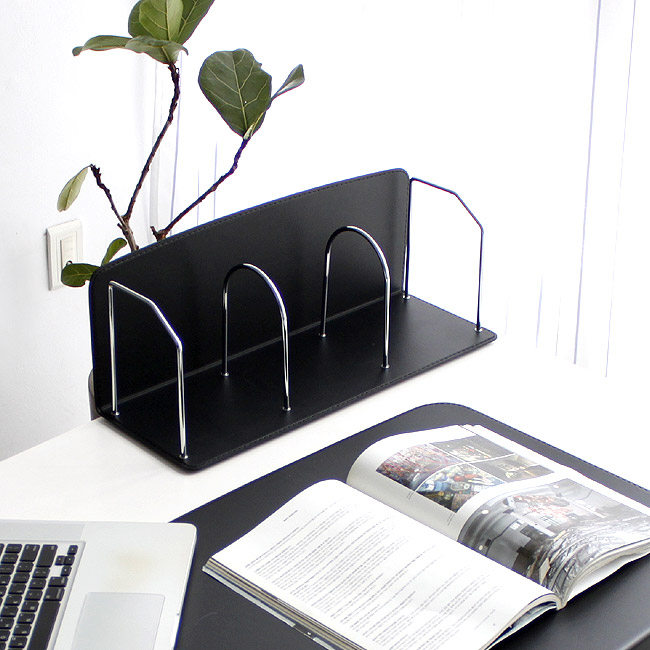 아리아라 vip 가죽 메탈 3단 대형 책꽂이 북홀더, 블루 93,800원