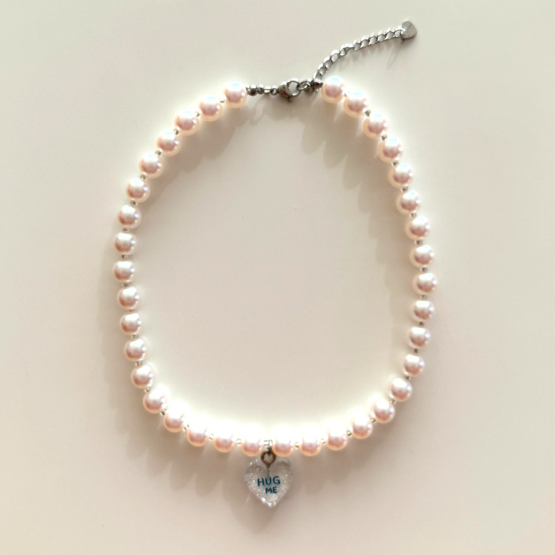 강아지 고양이 진주목걸이 반려견 애완견 목걸이 줄 하트목걸이 2종 21,300원