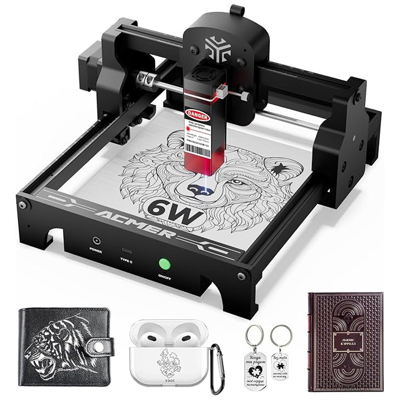 Acmer 6W 소형 금속 아크릴 휴대용 레이저 각인기 마킹기 커팅기 목공 S1 184,000원
