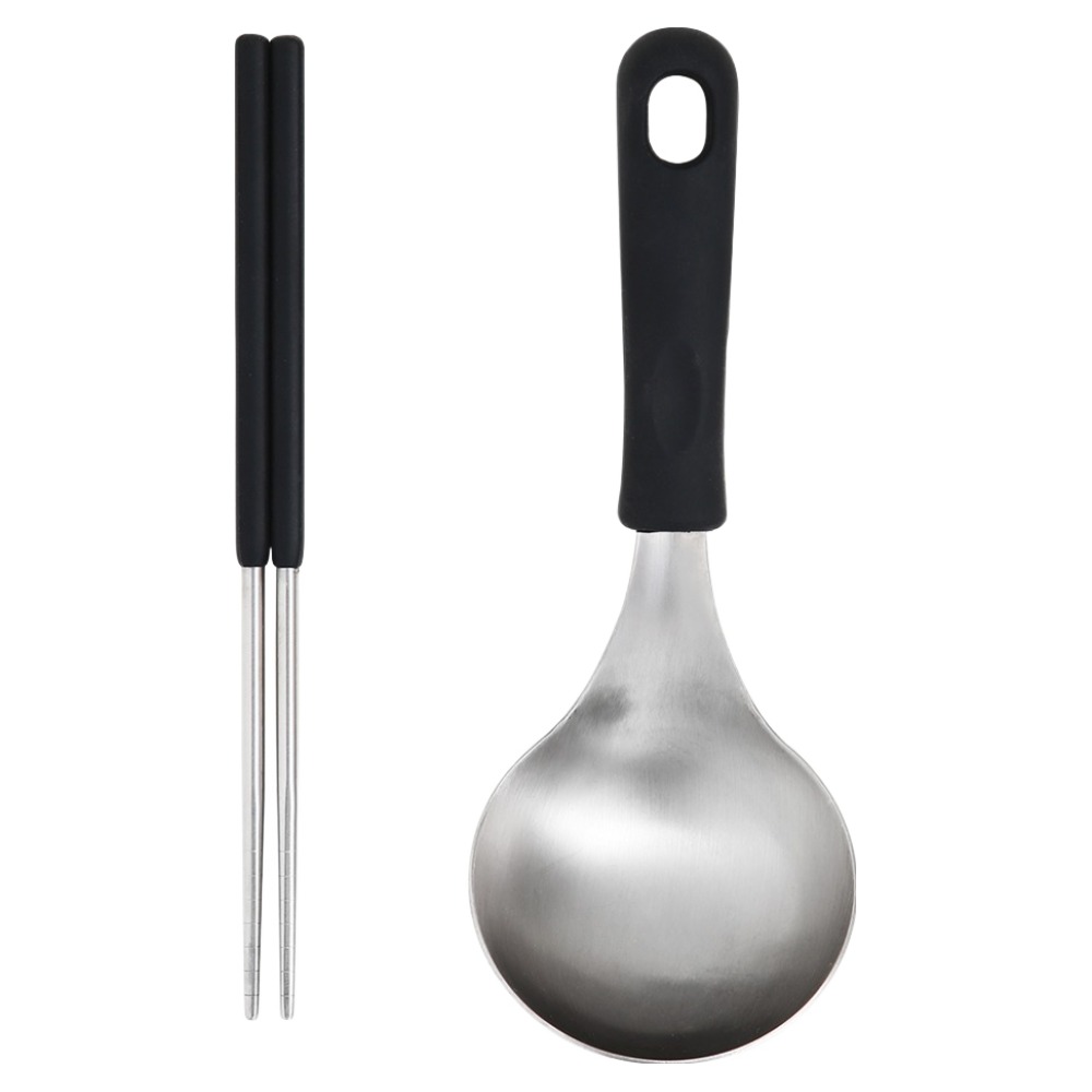 이지실리 실리콘 손잡이 원형 스텐 조리도구 2종 세트, 블랙, 1세트, 미니 국자 + 진공 젓가락 11,280원