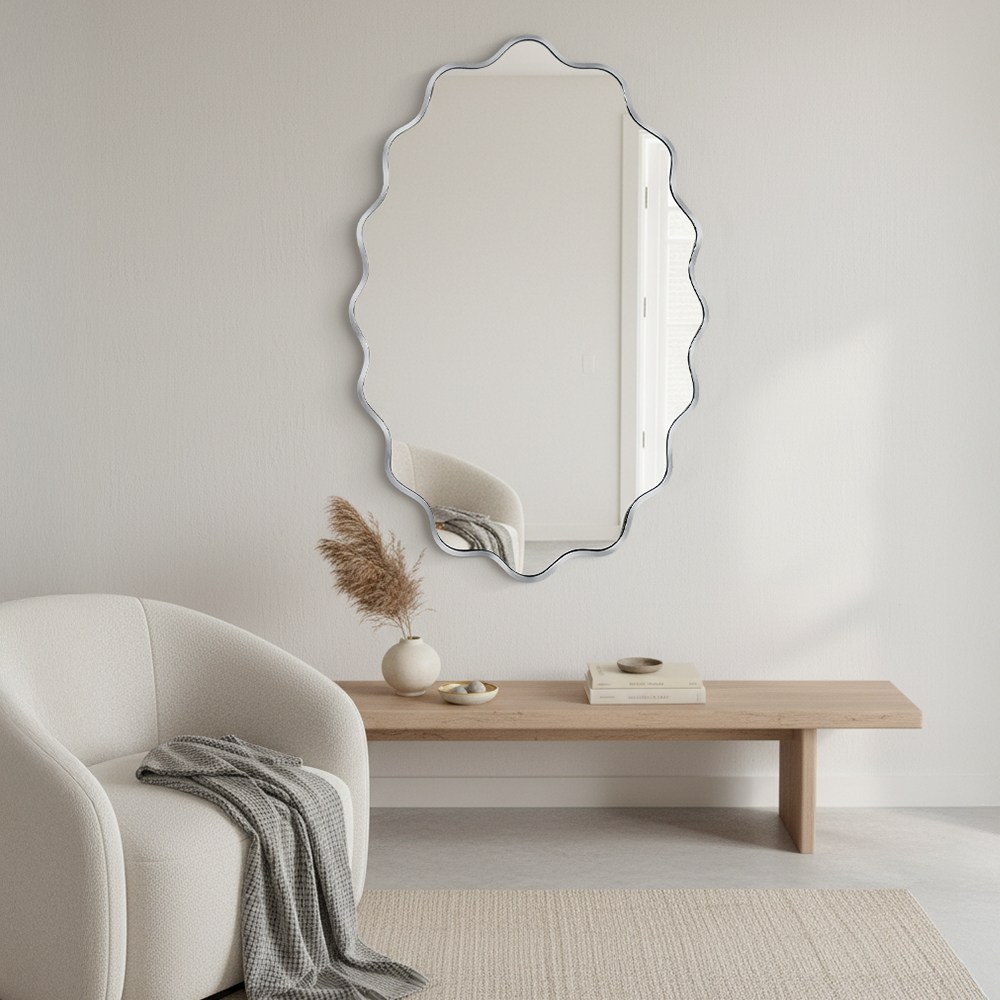 Fahomiss 타원형 벽걸이 거울 안깨지는 안전거울 예쁜 인테리어 벽거울 욕실 거울 38,050원