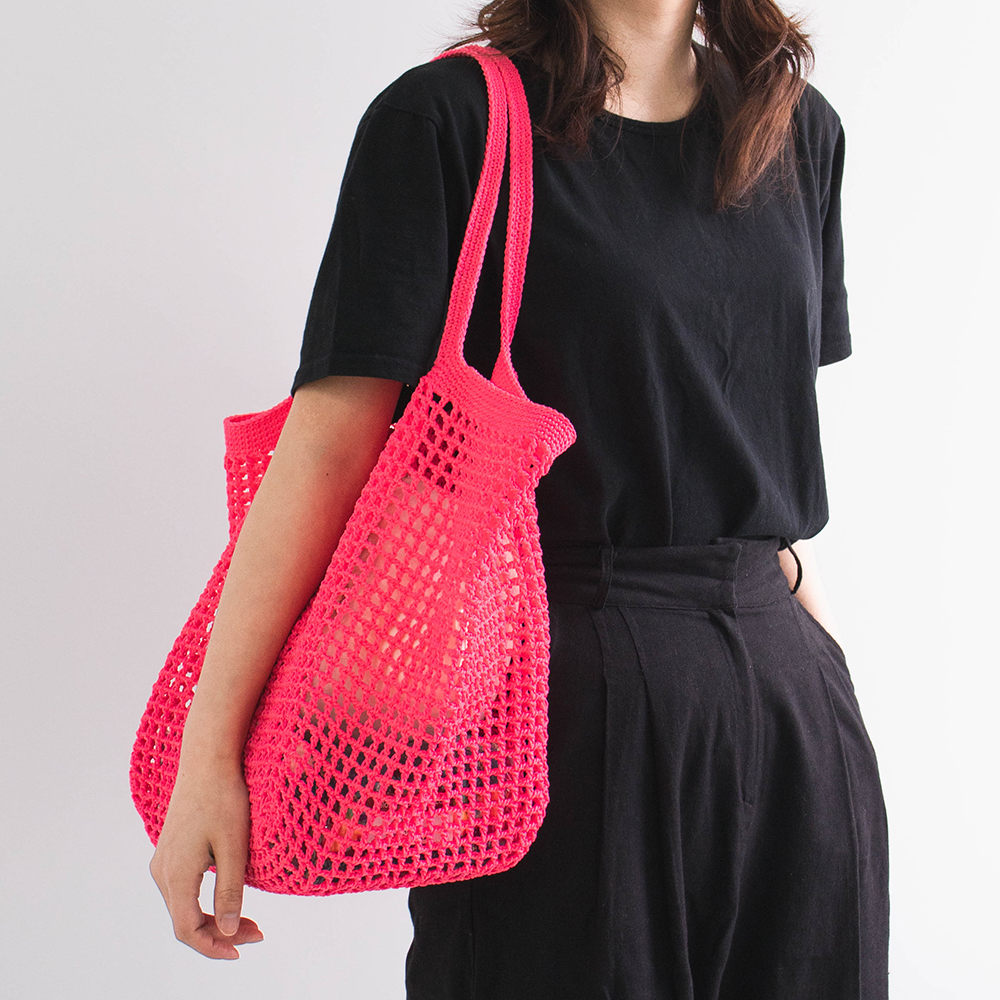 야나 올리오 비치 그물백 뜨개질 DIY패키지, 1세트, 743 네온핑크 30,000원