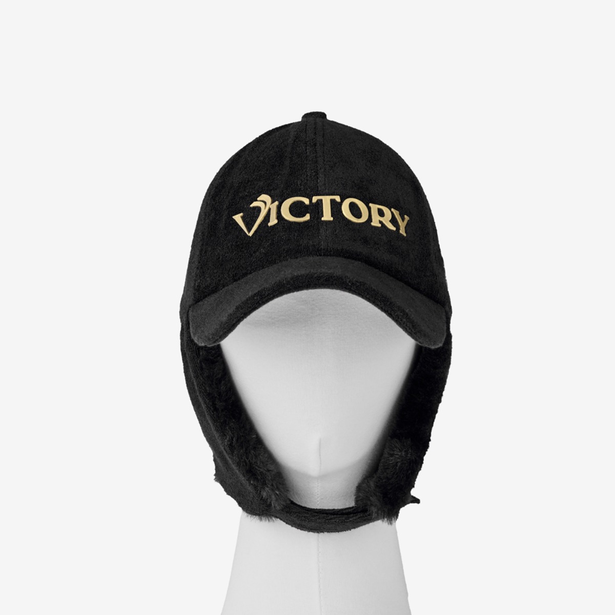 빅토리 파크골프 프리미엄 겨울 방한 머리보온 털 모자 똑딱이 귀마개 귀다리 어어플랩캡 볼캡(남여공용), 빅토리 겨울모자(블랙) 30,000원