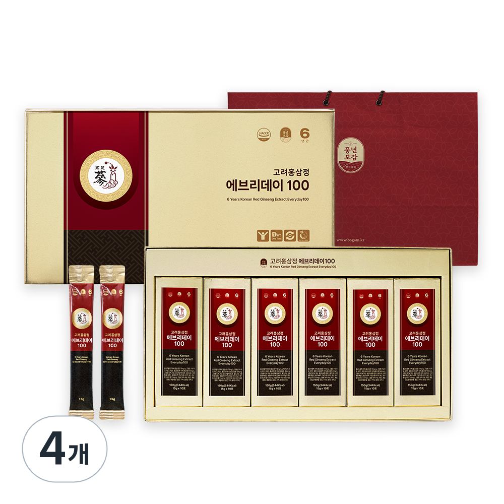 풍년보감 6년근 고려홍삼정 에브리데이100 60포 세트 + 쇼핑백, 900g, 4세트 90,920원
