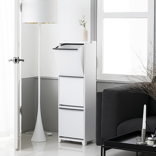 FRANCO 스텐드 분리수거함 3단 60L 화이트 사각휴지통분리수거함종량제페달휴지통재활용가정용휴지통 101,850원