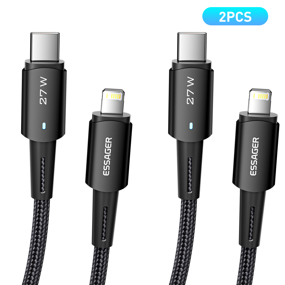 Essager 아이폰 8핀/라이트닝 8pin to C타입 고속 충전 케이블 2개입, 2개, 블랙, 1m 16,990원