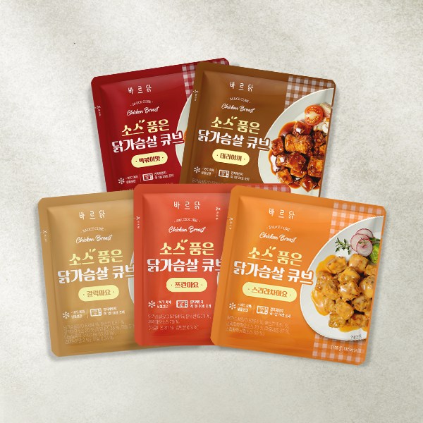 바르닭 소스품은 닭가슴살 큐브 5종 10팩 골라담기 28,400원