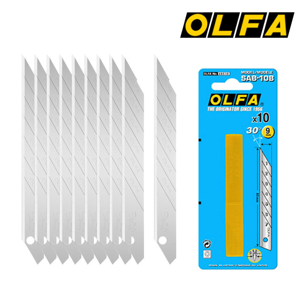 일제 올파 SAC-1, A-1 전용 정밀한 30도칼날 SAB-10B 10P 9mm 커터칼날 7,500원